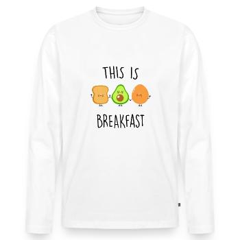 C’est le meilleur petit déjeuner - T-shirt manches longues Premium bio Homme - blanc - Devant - Nico (187cm)