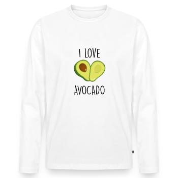 I love avocado - Men's Premium Organic Long Sleeve Shirt - white - Front - Nico (187cm)