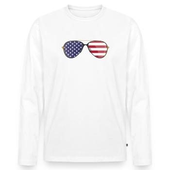 Homme né mâle élevé - T-shirt manches longues Premium bio Homme - blanc - Devant - Nico (187cm)