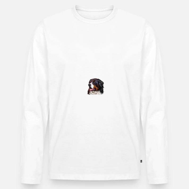 Berner Sennenhund - Männer Premium Bio Langarmshirt - Weiß
