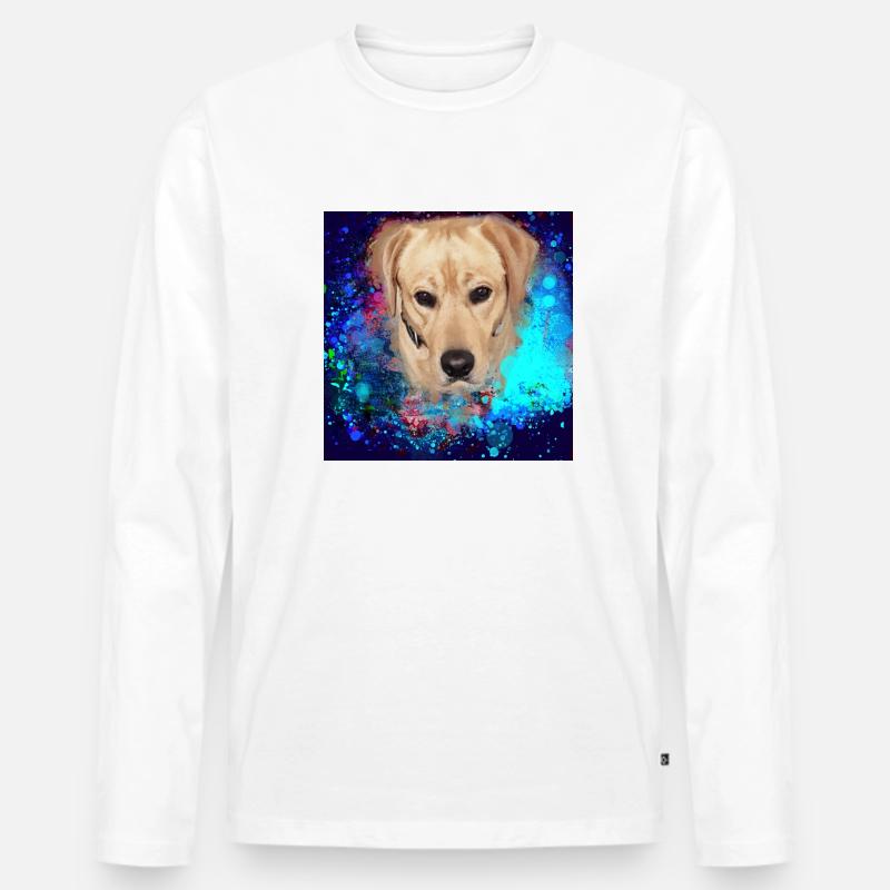 Labrador, Golden Retriever, graffiti,malerei - Männer Premium Bio Langarmshirt - Weiß
