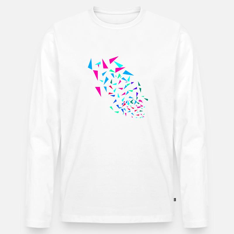 Bunt,abstrakt,retro, Muster, grafisch - Männer Premium Bio Langarmshirt - Weiß