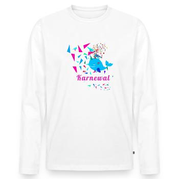Carnival,Whale,Confetti,Carnival,Whale, Colorful - Men's Premium Organic Long Sleeve Shirt - white - Front - Nico (187cm)