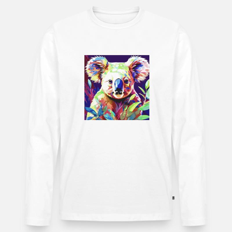 Koala, koalabär, illustration - Männer Premium Bio Langarmshirt - Weiß