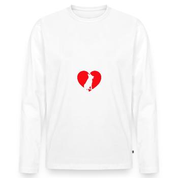 Der beste Freund des Menschen Hund Liebe Herz - Männer Premium Bio Langarmshirt - Weiß - Vorne - Nico (187cm)