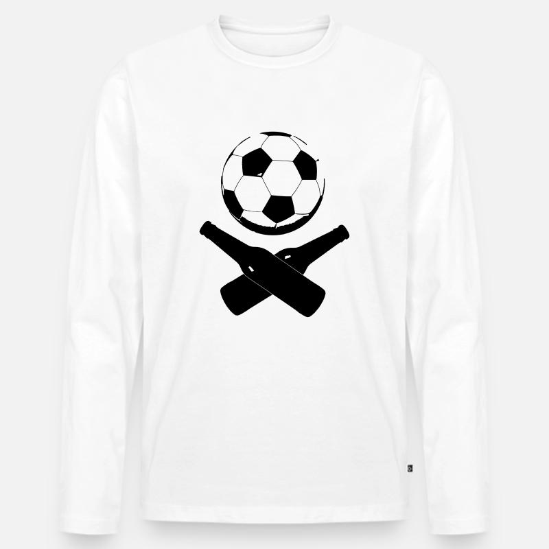 SoccerBottle - Männer Premium Bio Langarmshirt - Weiß