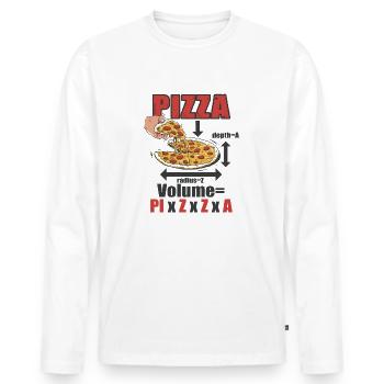 Pizza Formel Volumen Mathe - Männer Premium Bio Langarmshirt - Weiß - Vorne - Nico (187cm)