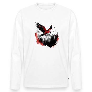 Perroquet Oiseau Ara Nature sauvage - T-shirt manches longues Premium bio Homme - blanc - Devant - Nico (187cm)