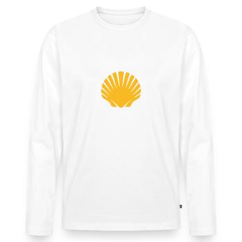 Pétoncle | Camino de Santiago | St. James - T-shirt manches longues Premium bio Homme - blanc - Devant - Nico (187cm)