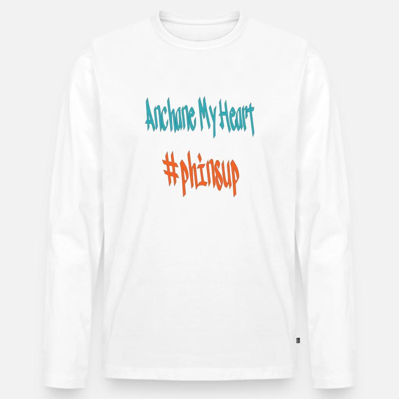 anchane - Männer Premium Bio Langarmshirt - Weiß
