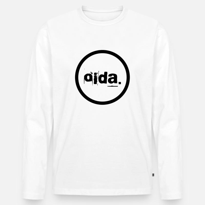 Oida - Männer Premium Bio Langarmshirt - Weiß