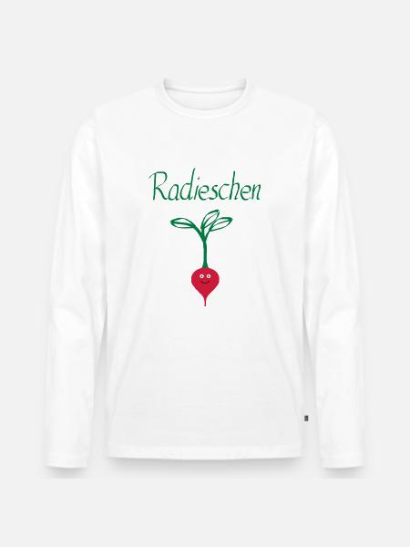 Radieschen 3 - Männer Premium Bio Langarmshirt - Weiß
