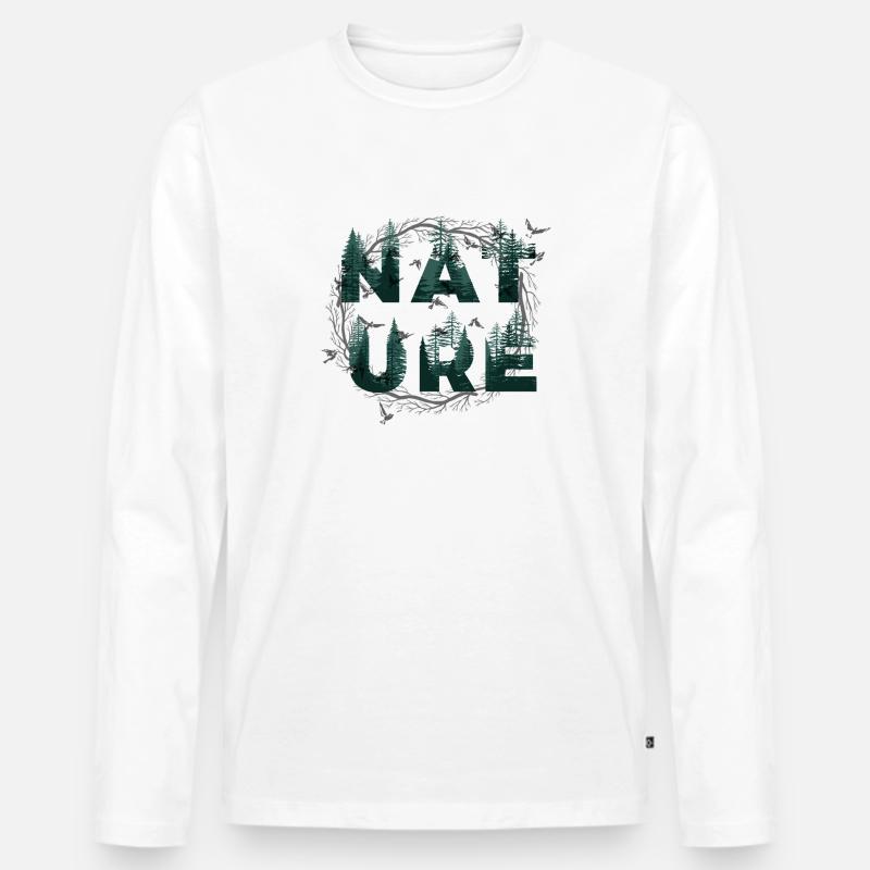 Nature - Männer Premium Bio Langarmshirt - Weiß