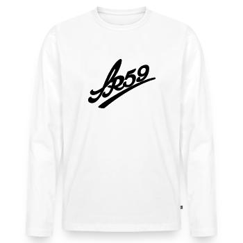 IWL SR59 Berlin Logo (1c) - Männer Premium Bio Langarmshirt - Weiß - Vorne - Nico (187cm)