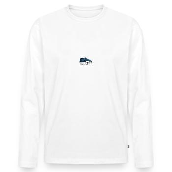 Un vrai chauffeur de bus ne vieillit pas t-shirt - T-shirt manches longues Premium bio Homme - blanc - Devant - Nico (187cm)