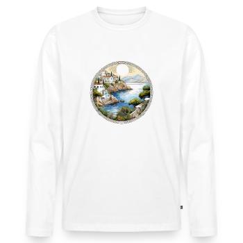 Landscape in Greece - Men's Premium Organic Long Sleeve Shirt - white - Front - Nico (187cm)
