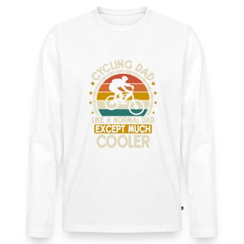 VÉLO DE MONTAGNE VÉLO DE MONTAGNE Papa - T-shirt manches longues Premium bio Homme - blanc - Devant - Nico (187cm)