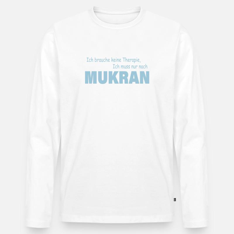 Therapie MUKRAN - Männer Premium Bio Langarmshirt - Weiß