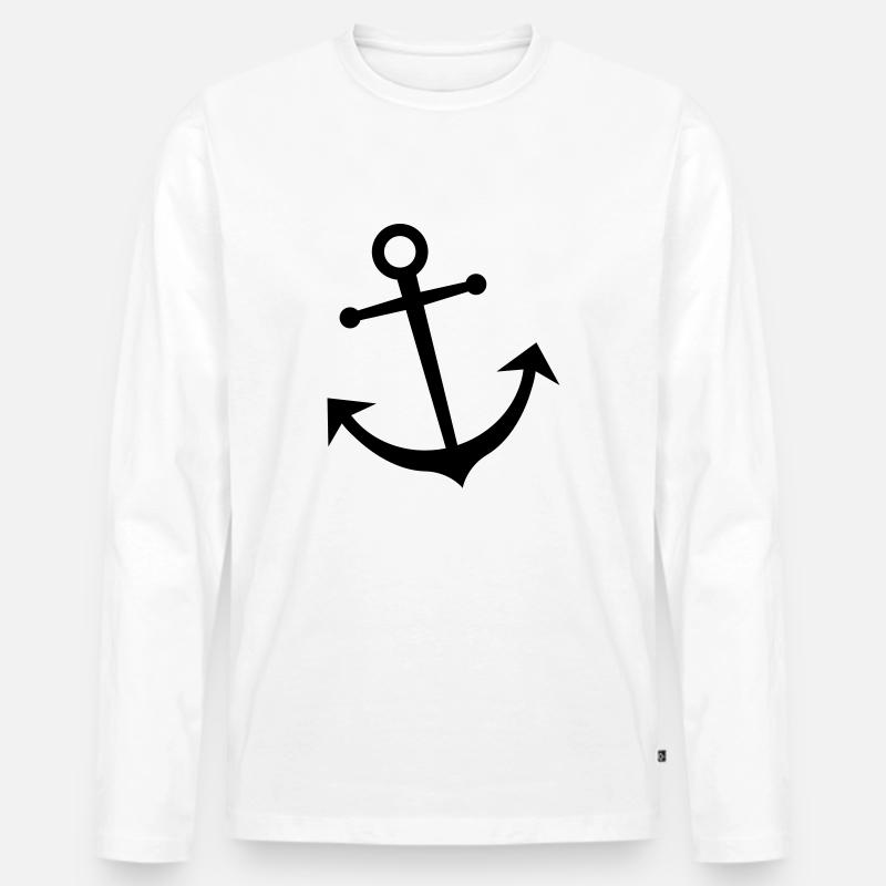 Anker - Segeln - Männer Premium Bio Langarmshirt - Weiß