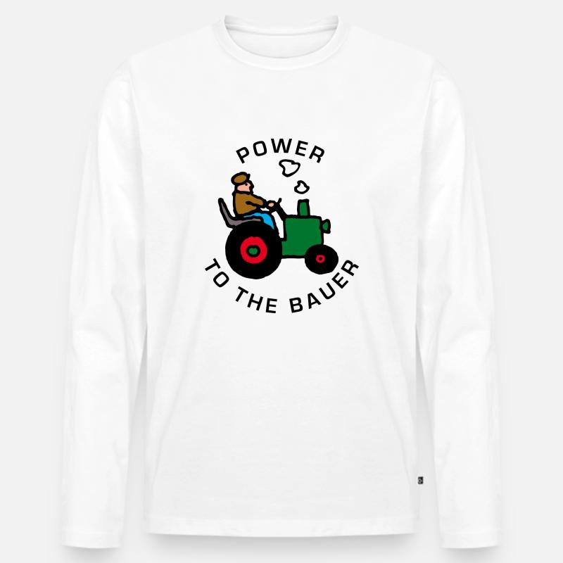 power_to_the_bauer_b - Männer Premium Bio Langarmshirt - Weiß