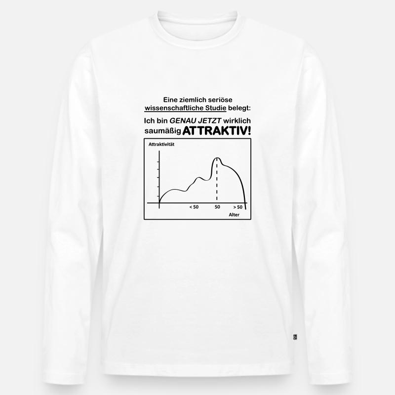 Stastik Studie 50 - Männer Premium Bio Langarmshirt - Weiß