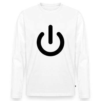power - Men's Premium Organic Long Sleeve Shirt - white - Front - Nico (187cm)