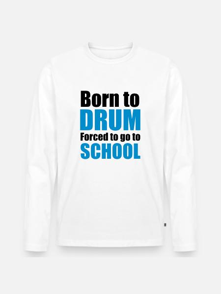 drums - Men's Premium Organic Long Sleeve Shirt - white