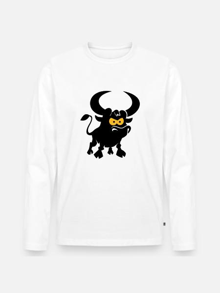 vl087b_stier_2c - Men's Premium Organic Long Sleeve Shirt - white