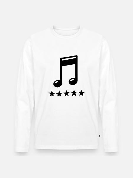 note - Männer Premium Bio Langarmshirt - Weiß