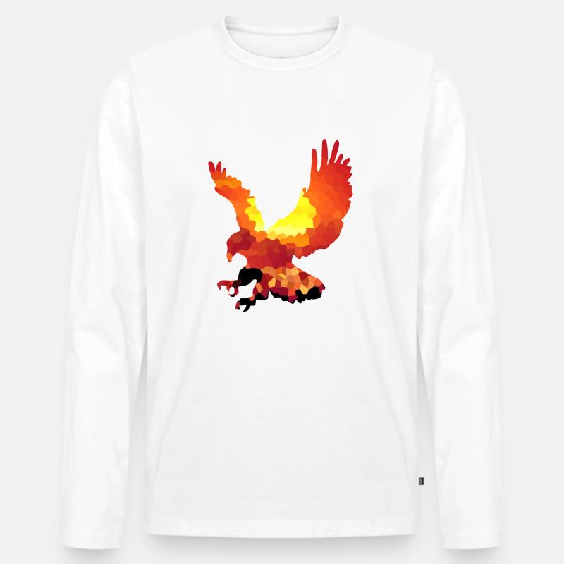 Oranger Falke - Männer Premium Bio Langarmshirt - Weiß