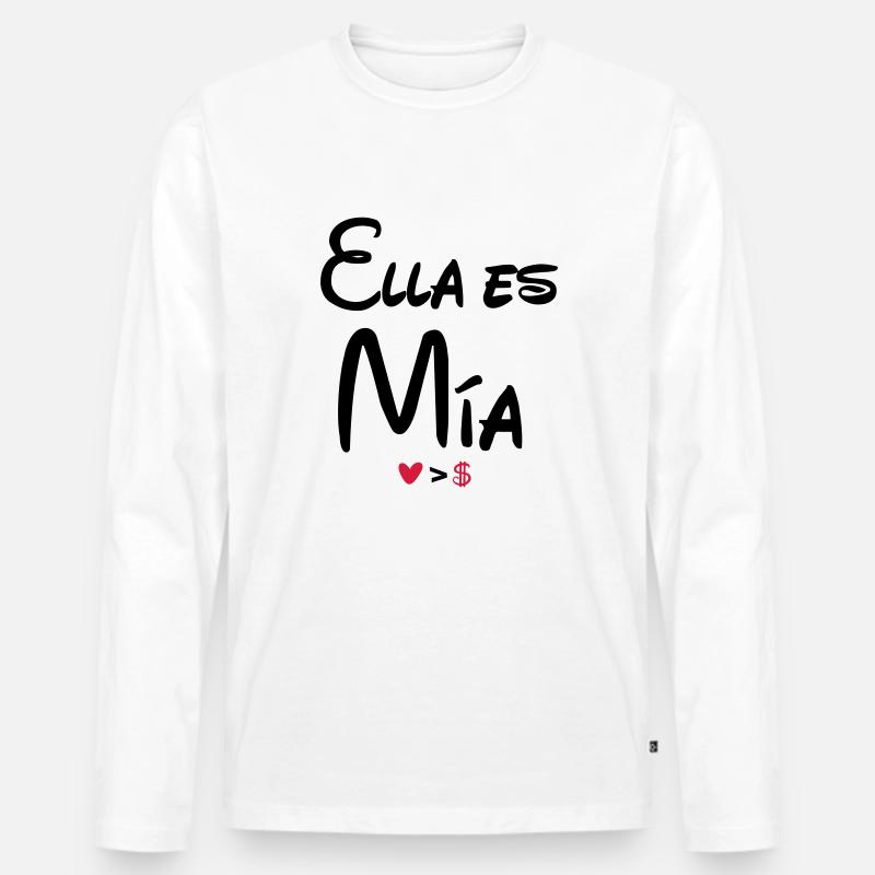 ella_es_mia - Männer Premium Bio Langarmshirt - Weiß