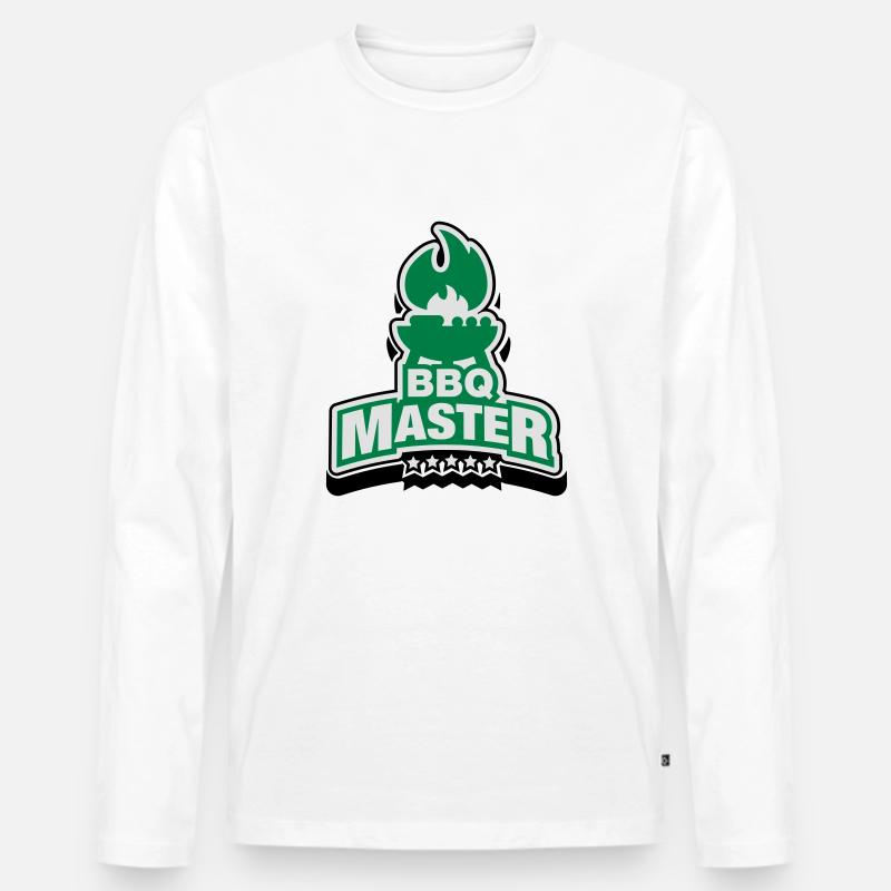 bbq_master__f3 - Männer Premium Bio Langarmshirt - Weiß