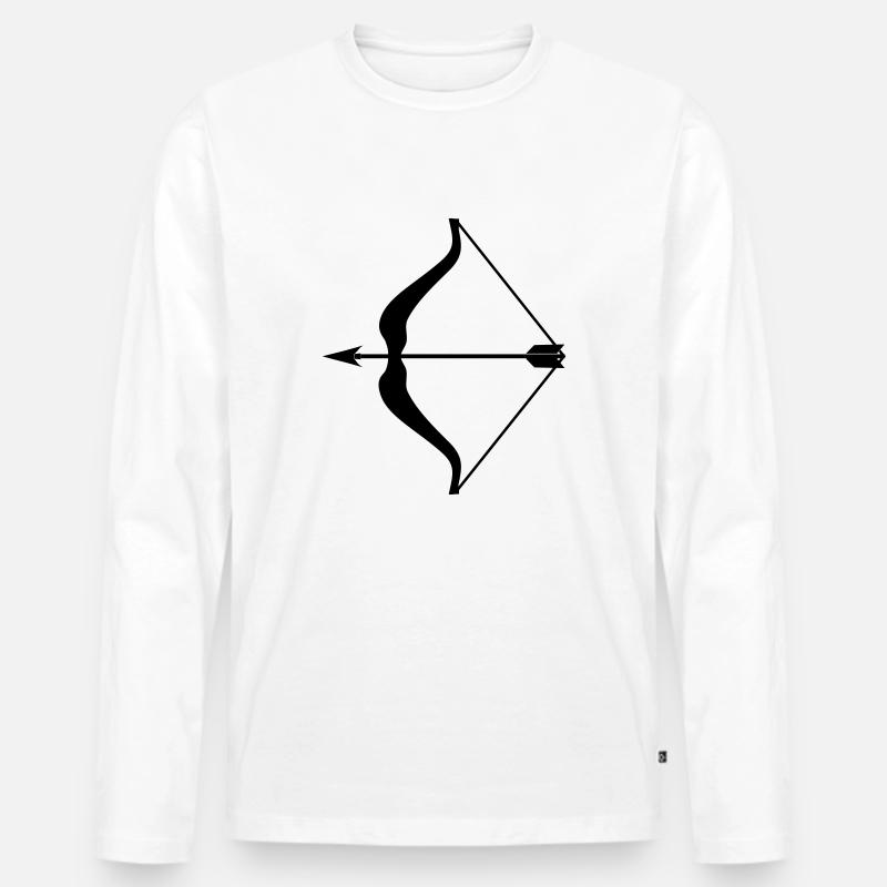 Pfeil und Bogen - Männer Premium Bio Langarmshirt - Weiß