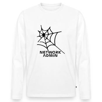 network admin - Men's Premium Organic Long Sleeve Shirt - white - Front - Nico (187cm)
