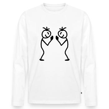 Namasté - T-shirt manches longues Premium bio Homme - blanc - Devant - Nico (187cm)