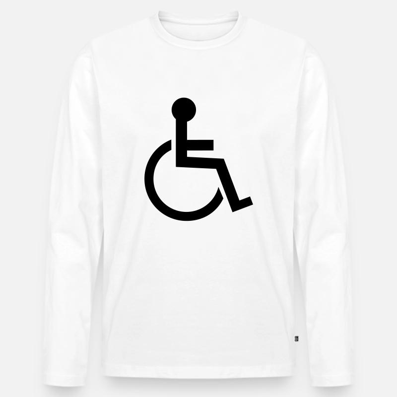 rollstuhl - Männer Premium Bio Langarmshirt - Weiß