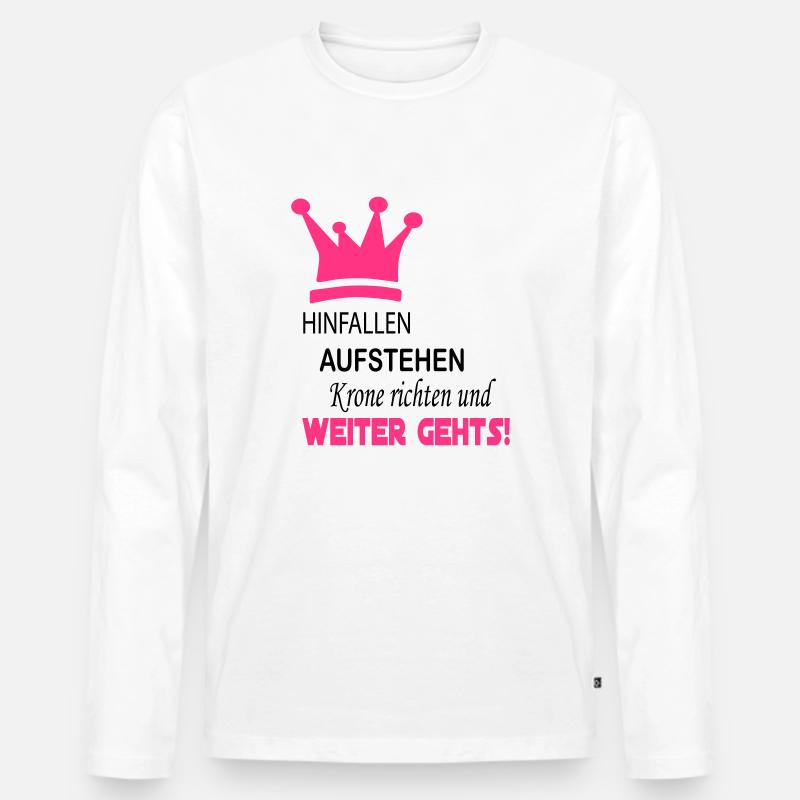 krone_weiter_gehts_4 - Männer Premium Bio Langarmshirt - Weiß