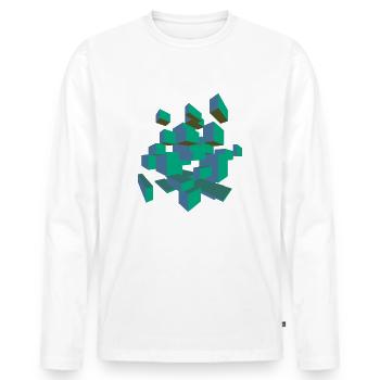 Cubes - Men's Premium Organic Long Sleeve Shirt - white - Front - Nico (187cm)