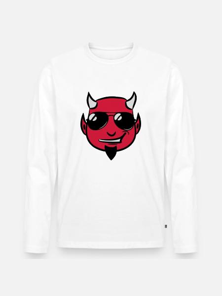 Devil deceitful goatee sunglasses - Men's Premium Organic Long Sleeve Shirt - white