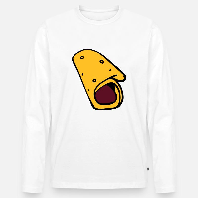 burrito Pfannkuchen-Pfannkuchen-Wurst - Männer Premium Bio Langarmshirt - Weiß