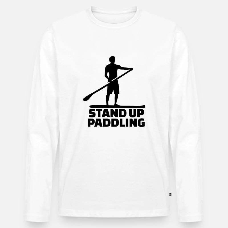 Stand up paddling - Männer Premium Bio Langarmshirt - Weiß