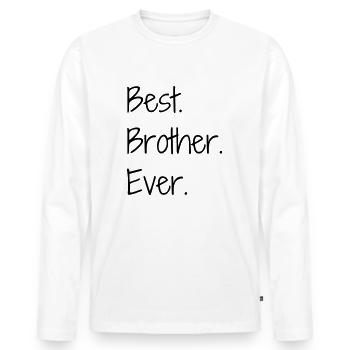 Frère Frangin Frere Naissance Bébé Frérot - T-shirt manches longues Premium bio Homme - blanc - Devant - Nico (187cm)