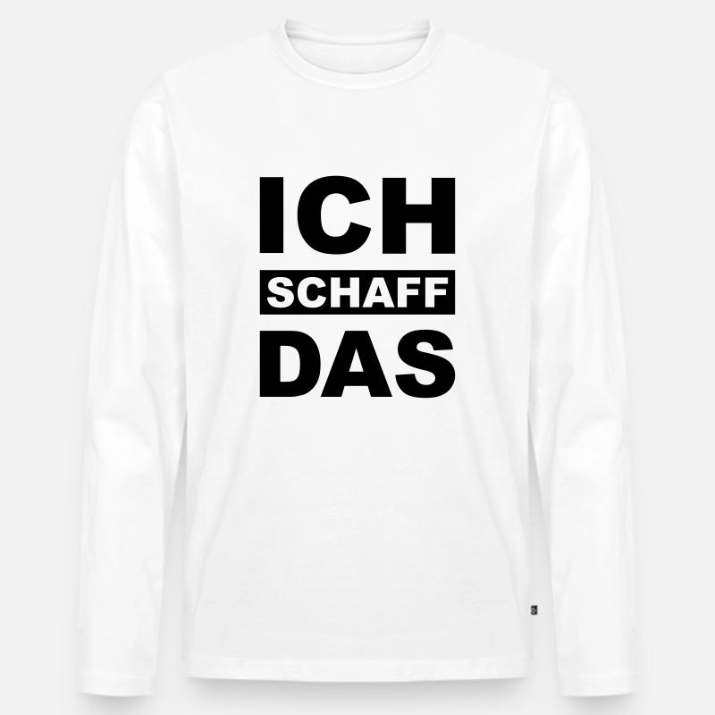 Ich schaff das - Männer Premium Bio Langarmshirt - Weiß