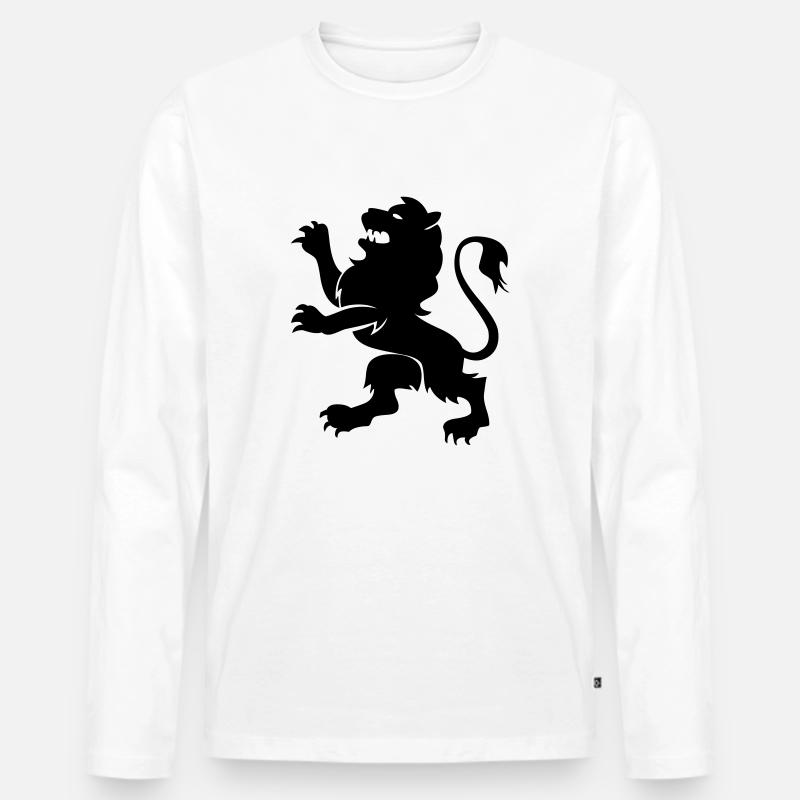 wappen_loewe - Männer Premium Bio Langarmshirt - Weiß