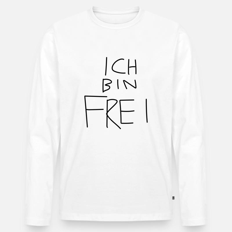 Ich bin frei! - Männer Premium Bio Langarmshirt - Weiß