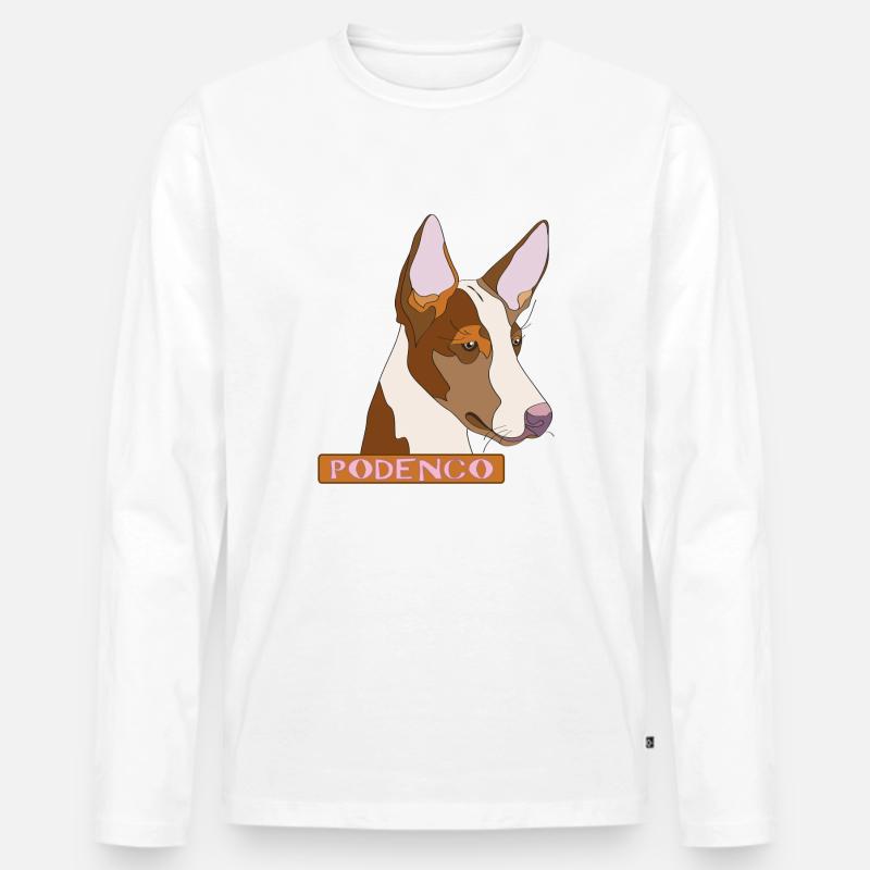 Podenco - Männer Premium Bio Langarmshirt - Weiß