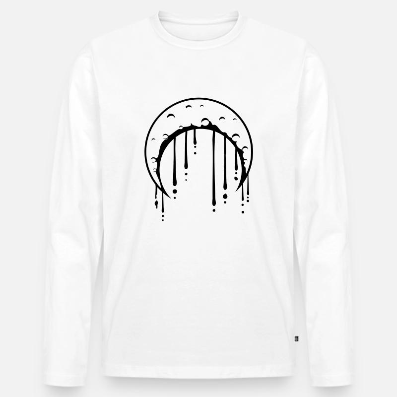 Graffiti Tropfen Mond - Männer Premium Bio Langarmshirt - Weiß