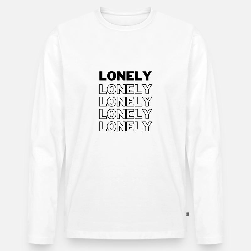 Lonely - Männer Premium Bio Langarmshirt - Weiß