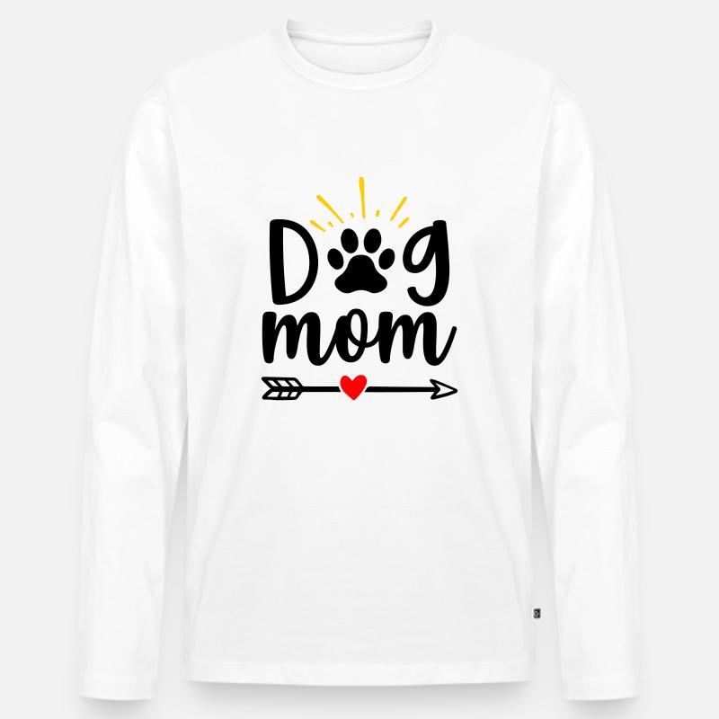 Dog mom - Männer Premium Bio Langarmshirt - Weiß