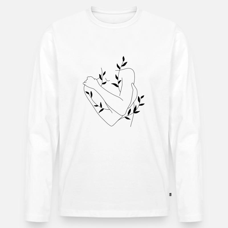 Wachsender Körper - Männer Premium Bio Langarmshirt - Weiß